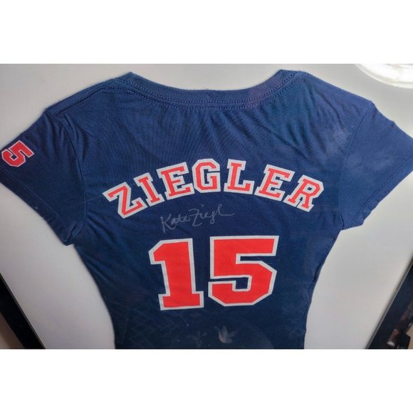 Olympian Kate Ziegler Signed Team USA Olympic Swim Jersey 1500m Free WR Swimmer - Picture 2 of 8